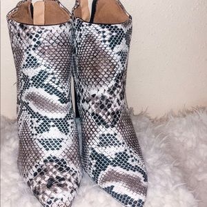 Fake snake skin high heels